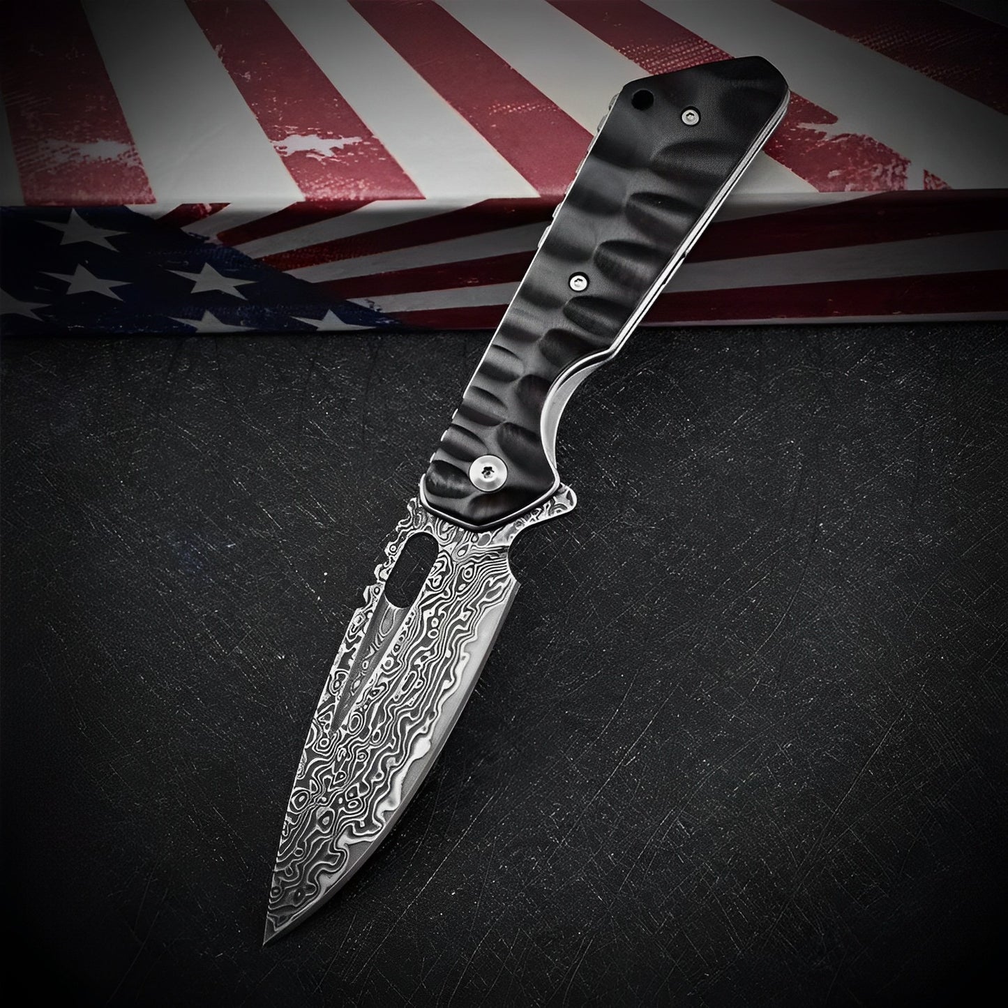 Raven Damascus Knife | Premium Folding Blade for Everyday Use