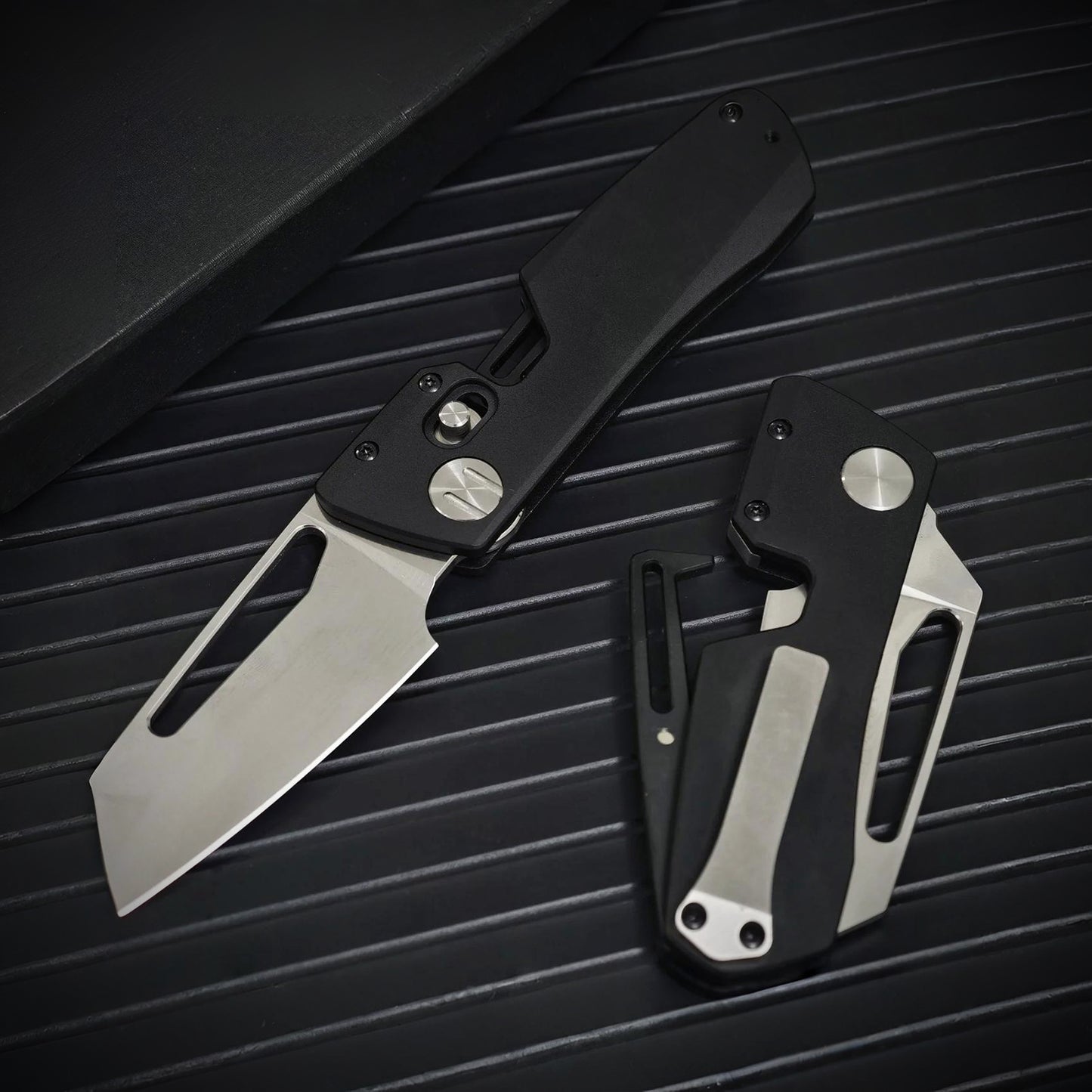 Nightfall Titan – Black EDC Folding Knife with T6 Aluminum Handle