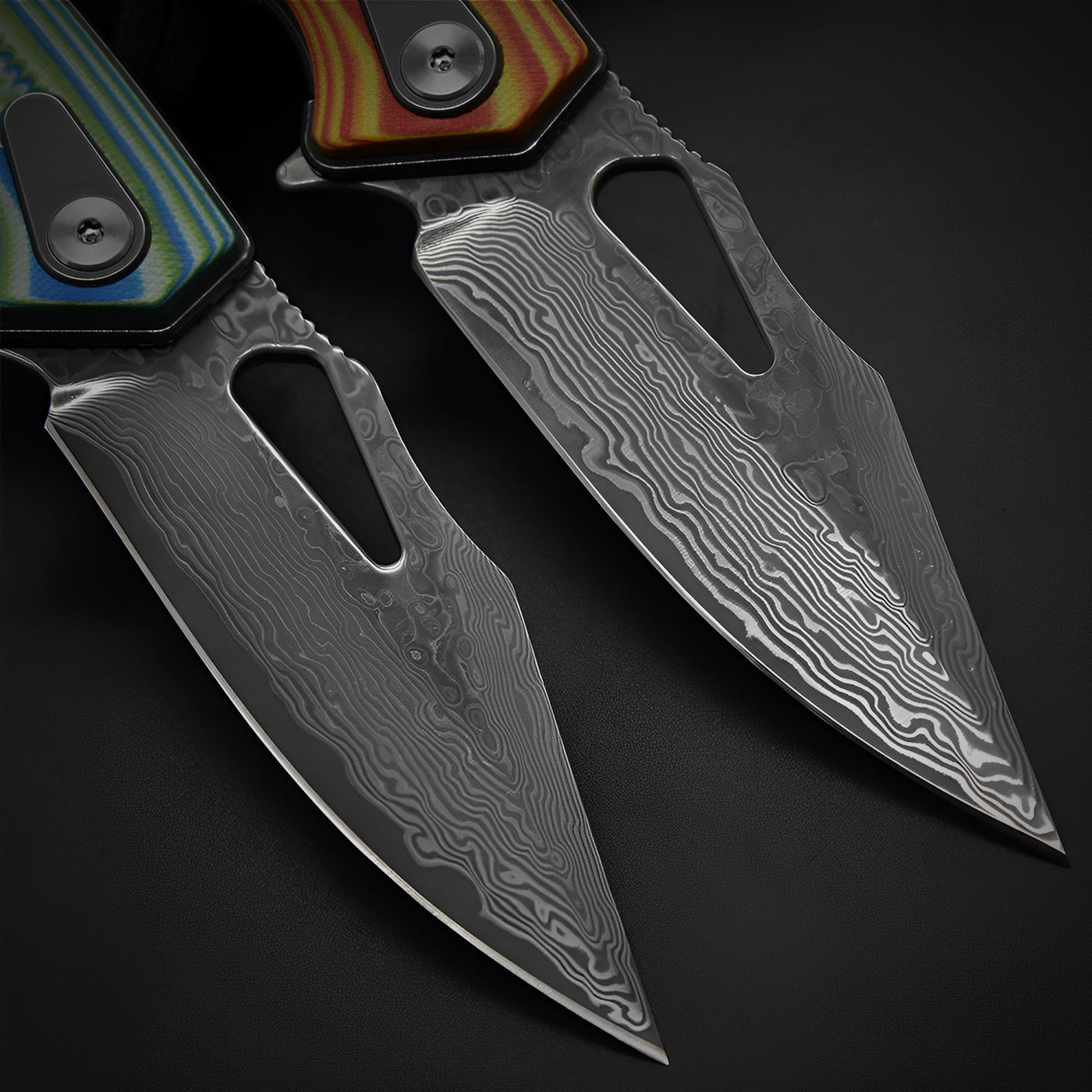 Rainbow Serpent Knife | Damascus Steel Blade with Artistic Design