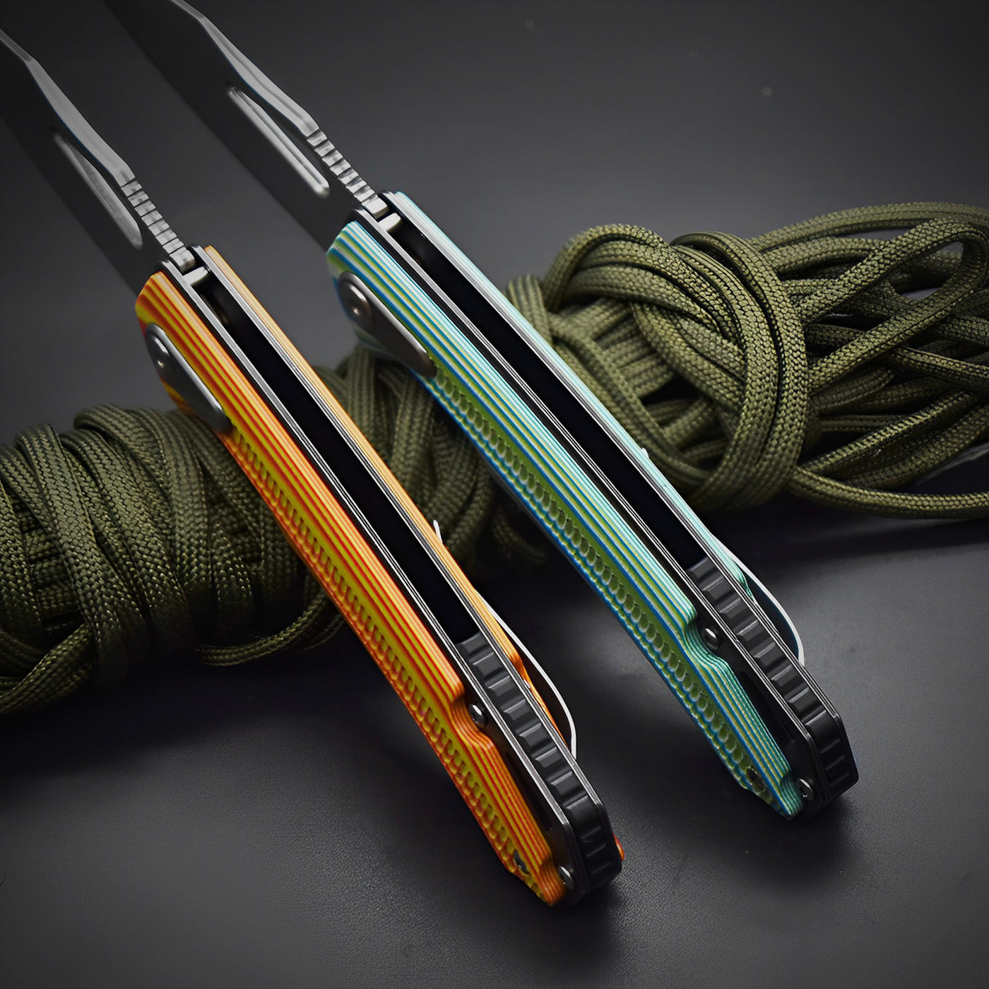 Rainbow Serpent Knife | Damascus Steel Blade with Artistic Design