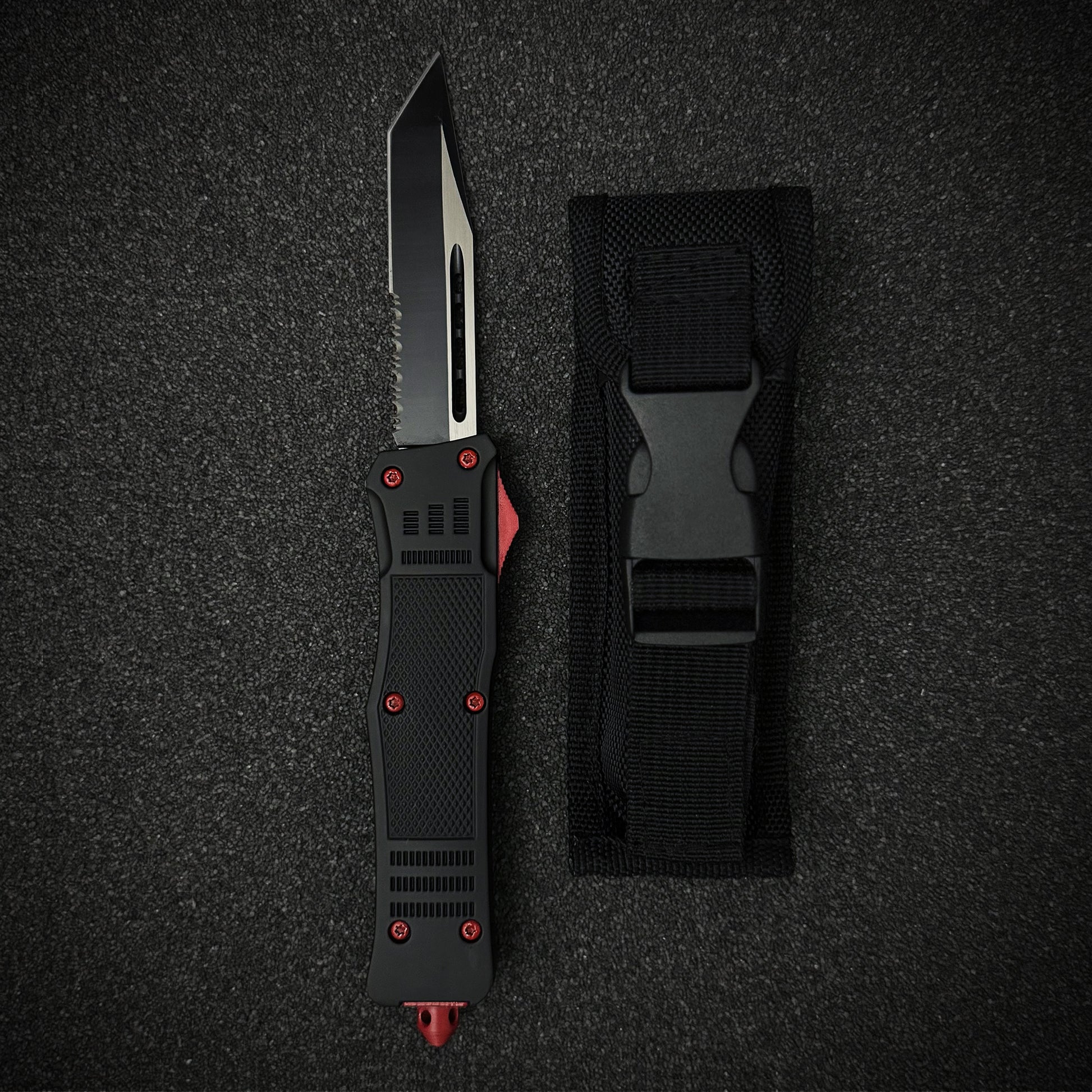 Inferno Strike knife – Tactical Black and Red Knife | Slick Survival