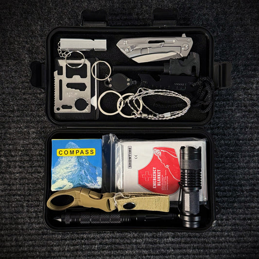 12-in-1 Survival Kit | Compact Tactical Gear for Outdoor Adventures