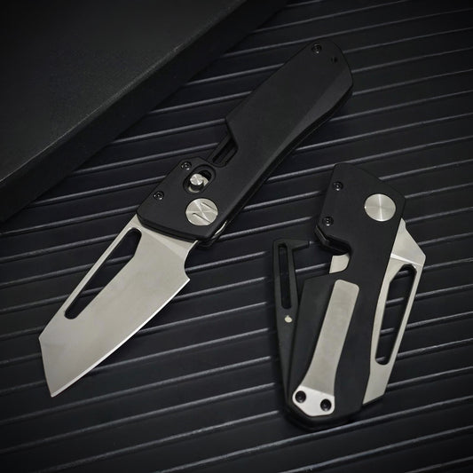 Nightfall Titan – Black EDC Folding Knife with T6 Aluminum Handle