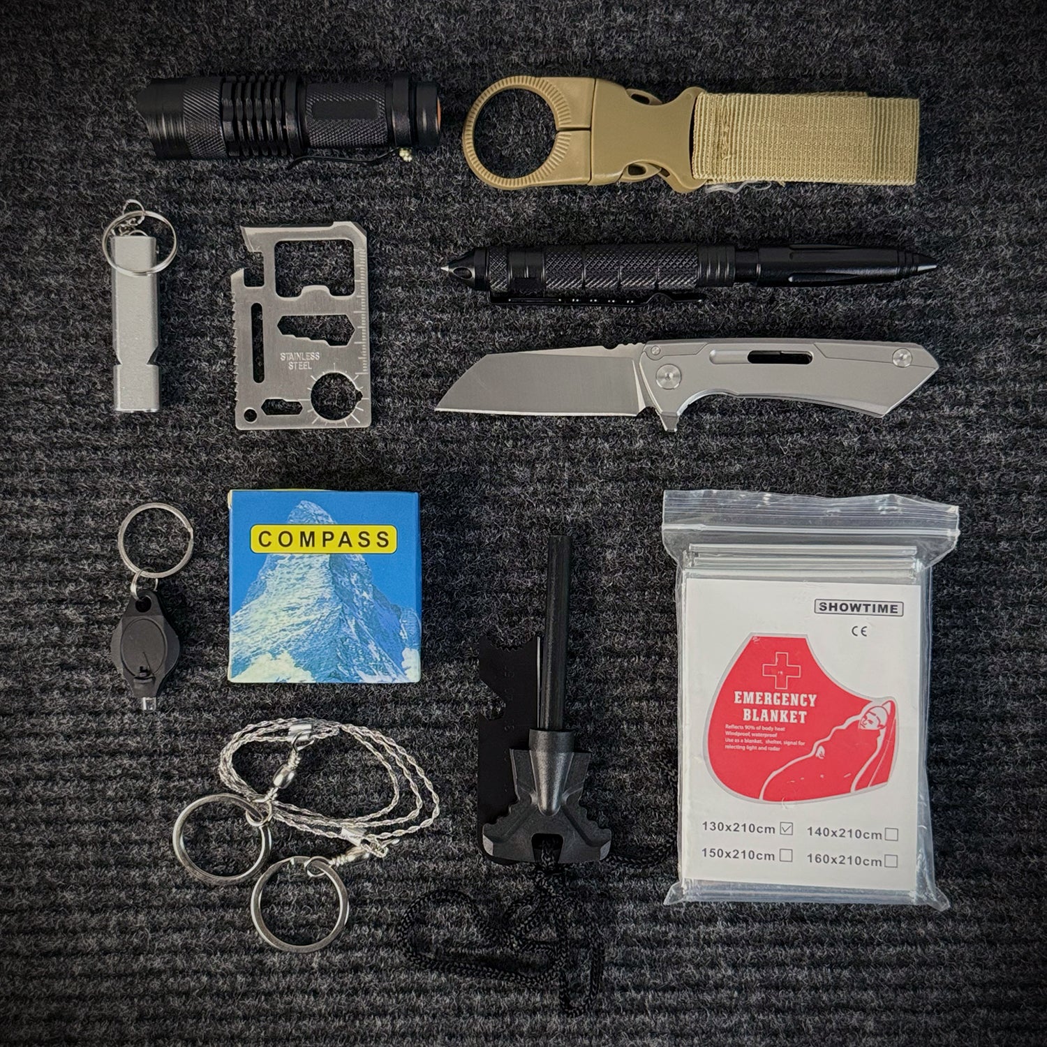 12-in-1 Survival Kit | Compact Tactical Gear for Outdoor Adventures