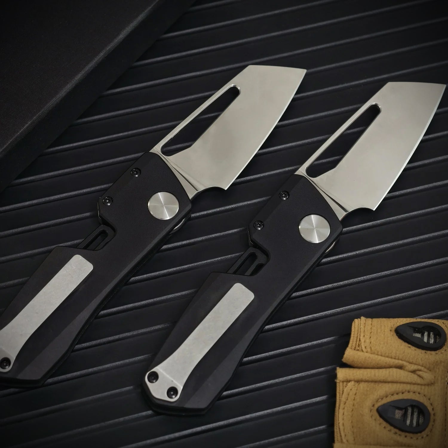 Nightfall Titan – Black EDC Folding Knife with T6 Aluminum Handle