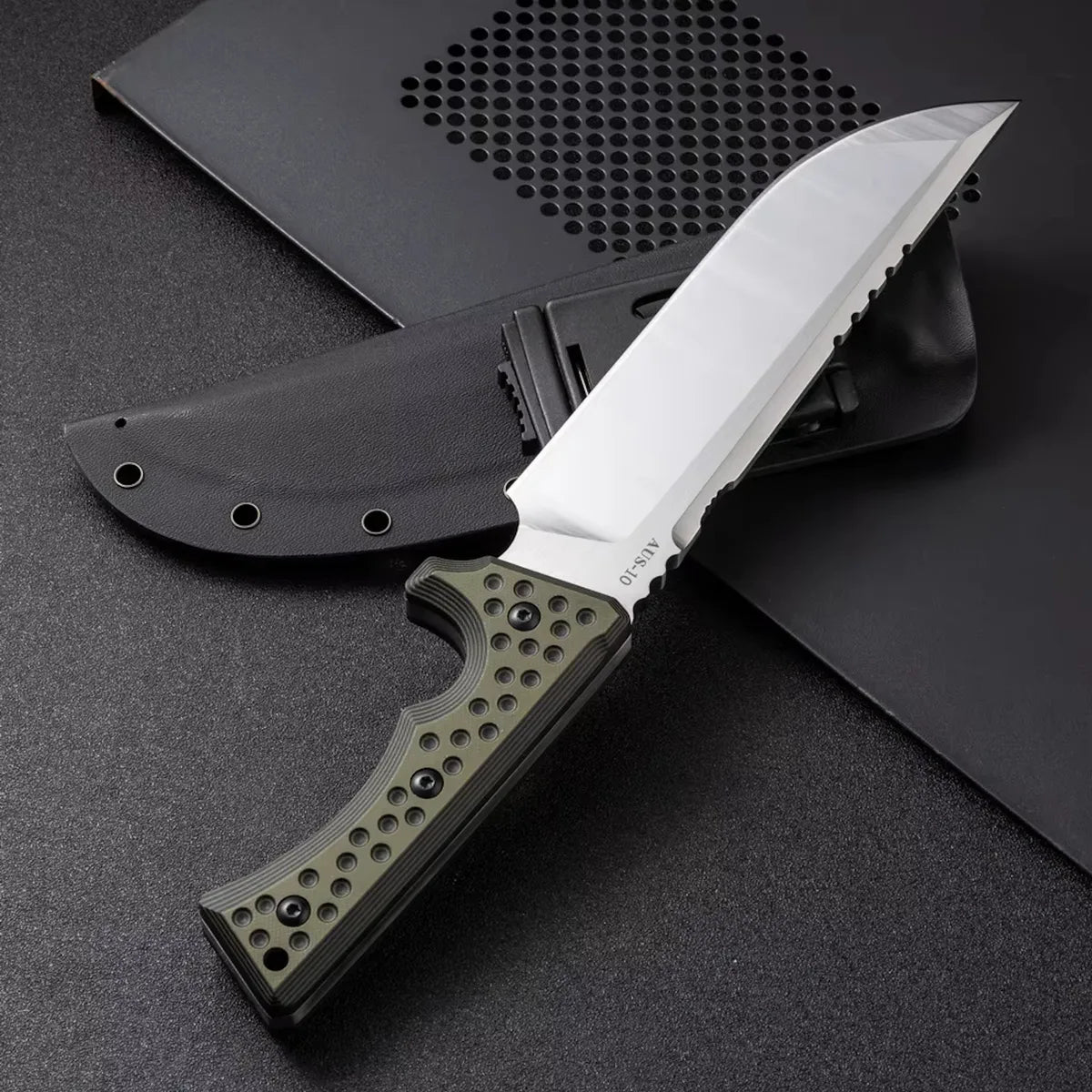 Titan Dominator Fixed Blade | AUS-10 Steel Knife for Outdoor Survival