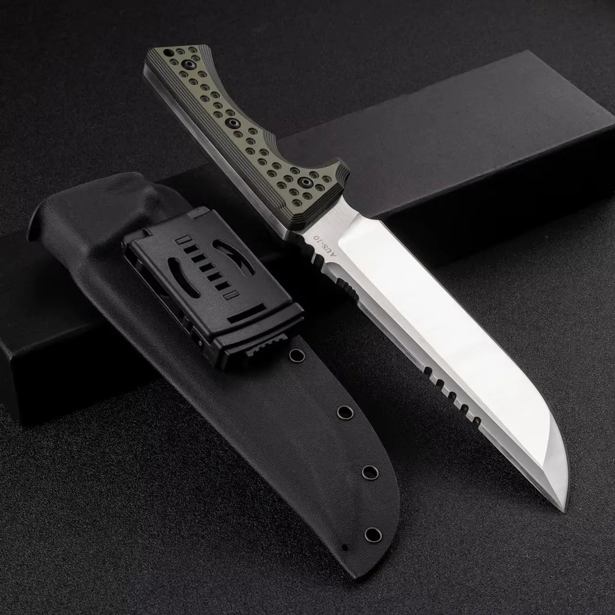 Titan Dominator Fixed Blade | AUS-10 Steel Knife for Outdoor Survival